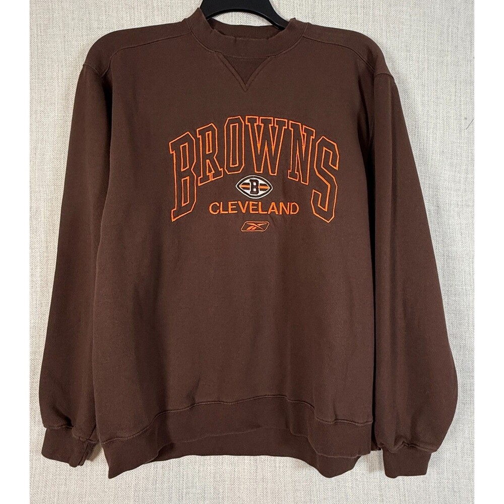 Vintage 90s Cleveland Browns NFL Embroidered Crewneck Sweatshirt Men's M Brown